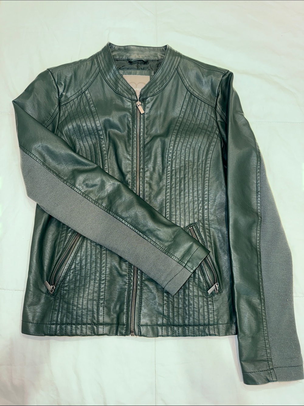 Maurices Dark Green Quilted Faux Leather Jacket
